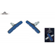 Тормозные колодки 70 мм (пара) V-Brake, RPD-124, двухкомпонентные, RAPIDA, блистер (синий/черный)