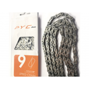 Цепь вело PYC (P9002) 9 скор. (116 звеньев) 1/2''x 11/128'', звено 6,5 мм, с замком, инд. упаковка (10000619)