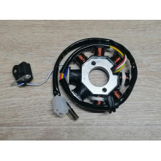 Статор генератора 139QMB 50cc 8 катушек (2 индукционные катушки)