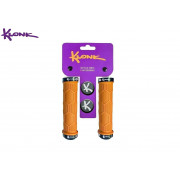 Рукоятки руля (грипсы) KLONK, 130 мм, Two Side Lock Alu, с барендами, KLK-11013, Orange/Black