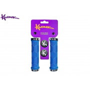 Рукоятки руля (грипсы) KLONK, 130 мм, Two Side Lock Alu, с барендами, KLK-11014, Blue/Black