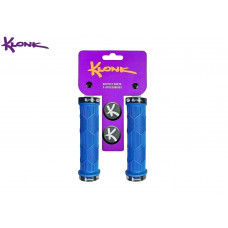 Рукоятки руля (грипсы) KLONK, 130 мм, Two Side Lock Alu, с барендами, KLK-11014, Blue/Black
