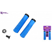 Рукоятки руля (грипсы) KLONK, 135 мм, Side Lock Alu, с барендами, KLK-11006, Blue