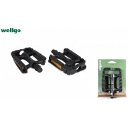 Педали WELLGO, платформенные (комплект 2 шт.), пластик/сталь, ось 9/16", 107x81 мм, CITY, C-246DU, блистер (черный, WLGC246DU)